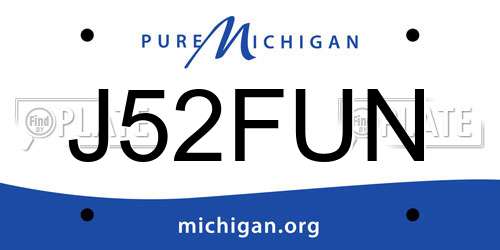 J52FUN Michigan License Plate