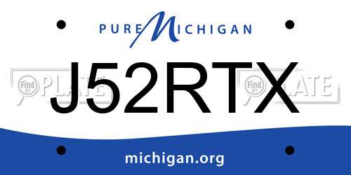 J52RTX Michigan License Plate