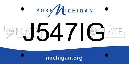 J547IG Michigan License Plate