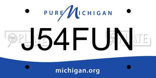 J54FUN Michigan License Plate