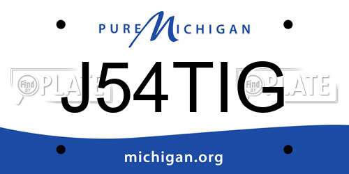 J54TIG Michigan License Plate