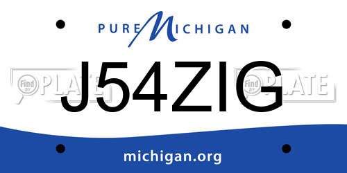 J54ZIG Michigan License Plate