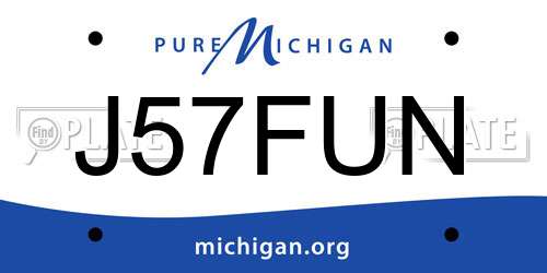 J57FUN Michigan License Plate