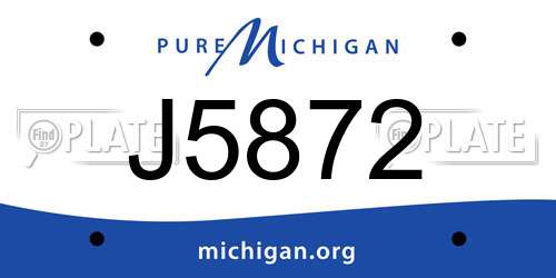 J5872 Michigan License Plate