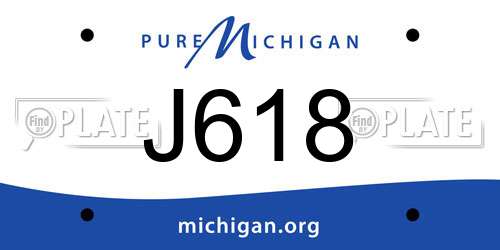 J618 Michigan License Plate