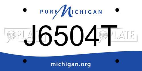 J6504T Michigan License Plate