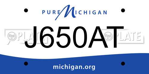 J650AT Michigan License Plate