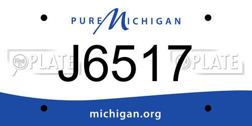 J6517 Michigan License Plate