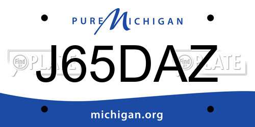 J65DAZ Michigan License Plate
