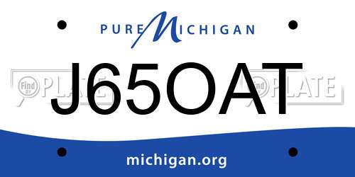 J65OAT Michigan License Plate