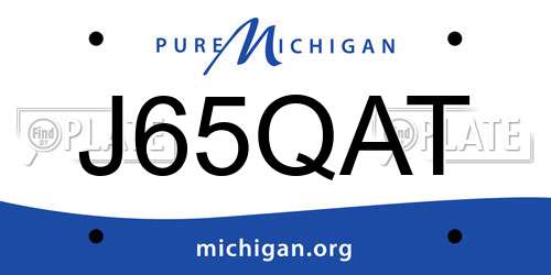 J65QAT Michigan License Plate