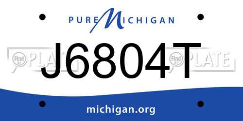 J6804T Michigan License Plate