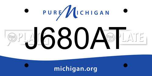 J680AT Michigan License Plate