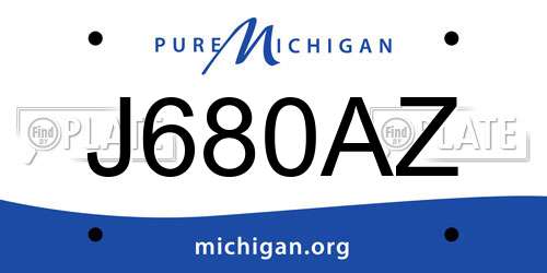 J680AZ Michigan License Plate