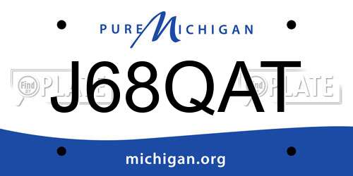 J68QAT Michigan License Plate
