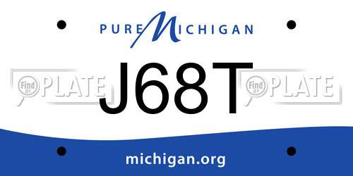 J68T Michigan License Plate