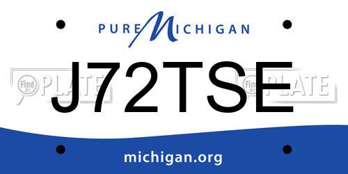 J72TSE Michigan License Plate