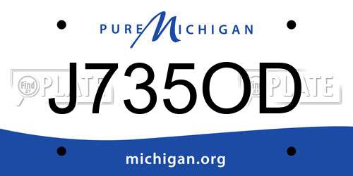 J735OD Michigan License Plate