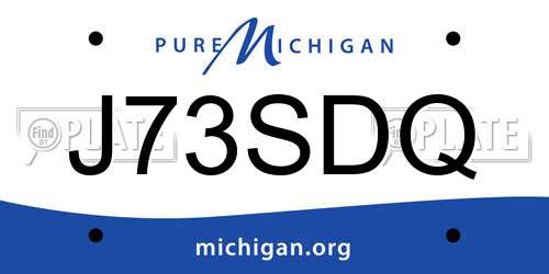 J73SDQ Michigan License Plate