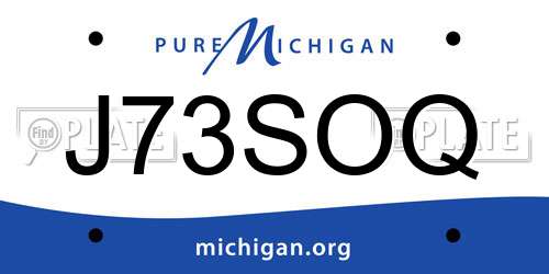 J73SOQ Michigan License Plate