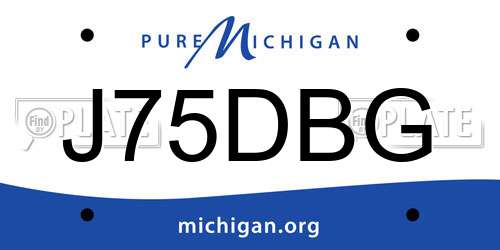 J75DBG Michigan License Plate
