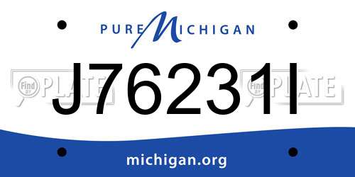 J76231I Michigan License Plate