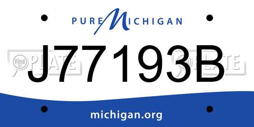 J77193B Michigan License Plate
