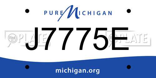 J7775E Michigan License Plate