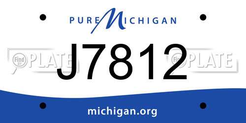 J7812 Michigan License Plate