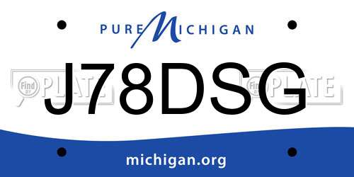 J78DSG Michigan License Plate