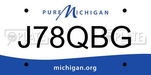 J78QBG Michigan License Plate
