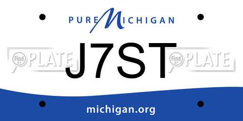 J7ST Michigan License Plate
