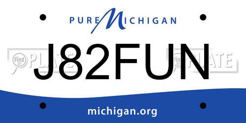 J82FUN Michigan License Plate