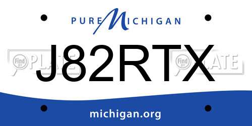 J82RTX Michigan License Plate