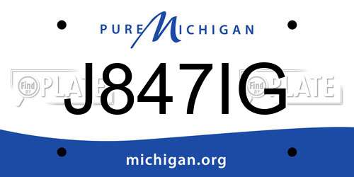 J847IG Michigan License Plate