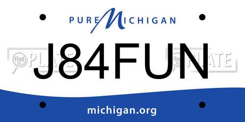 J84FUN Michigan License Plate
