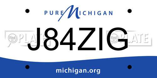 J84ZIG Michigan License Plate