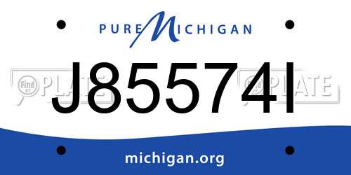J85574I Michigan License Plate