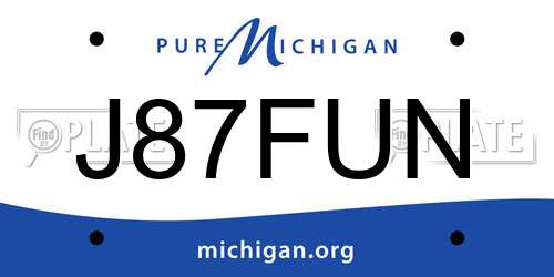 J87FUN Michigan License Plate