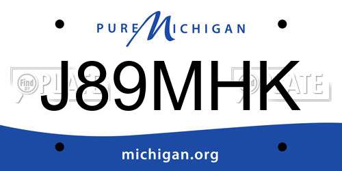 J89MHK Michigan License Plate
