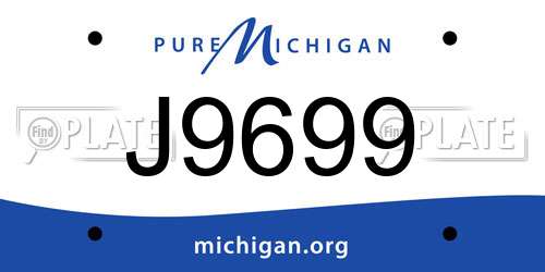 J9699 Michigan License Plate