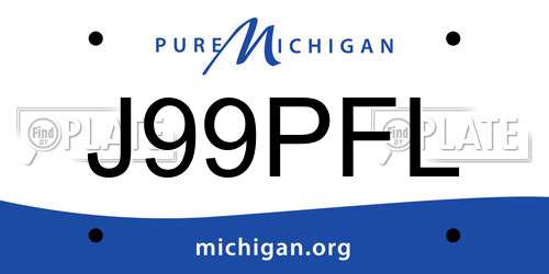 J99PFL Michigan License Plate