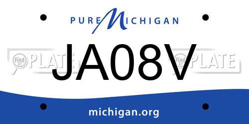 JA08V Michigan License Plate