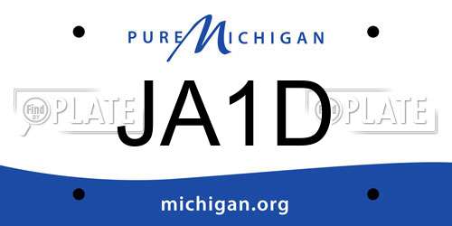 JA1D Michigan License Plate