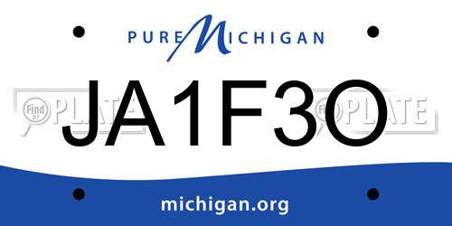 JA1F3O Michigan License Plate