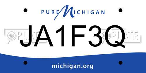 JA1F3Q Michigan License Plate