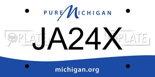 JA24X Michigan License Plate