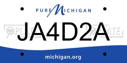 JA4D2A Michigan License Plate