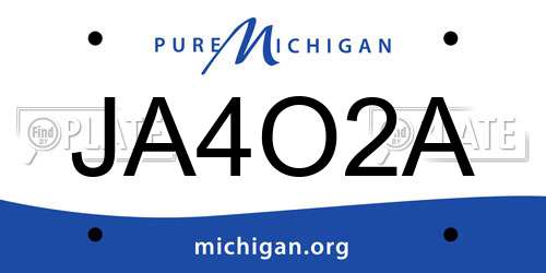 JA4O2A Michigan License Plate