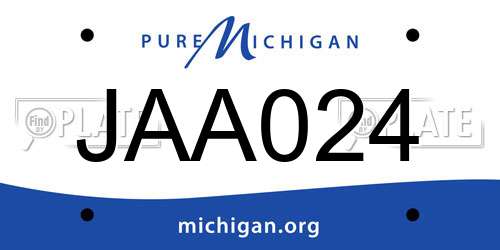 JAA024 Michigan License Plate